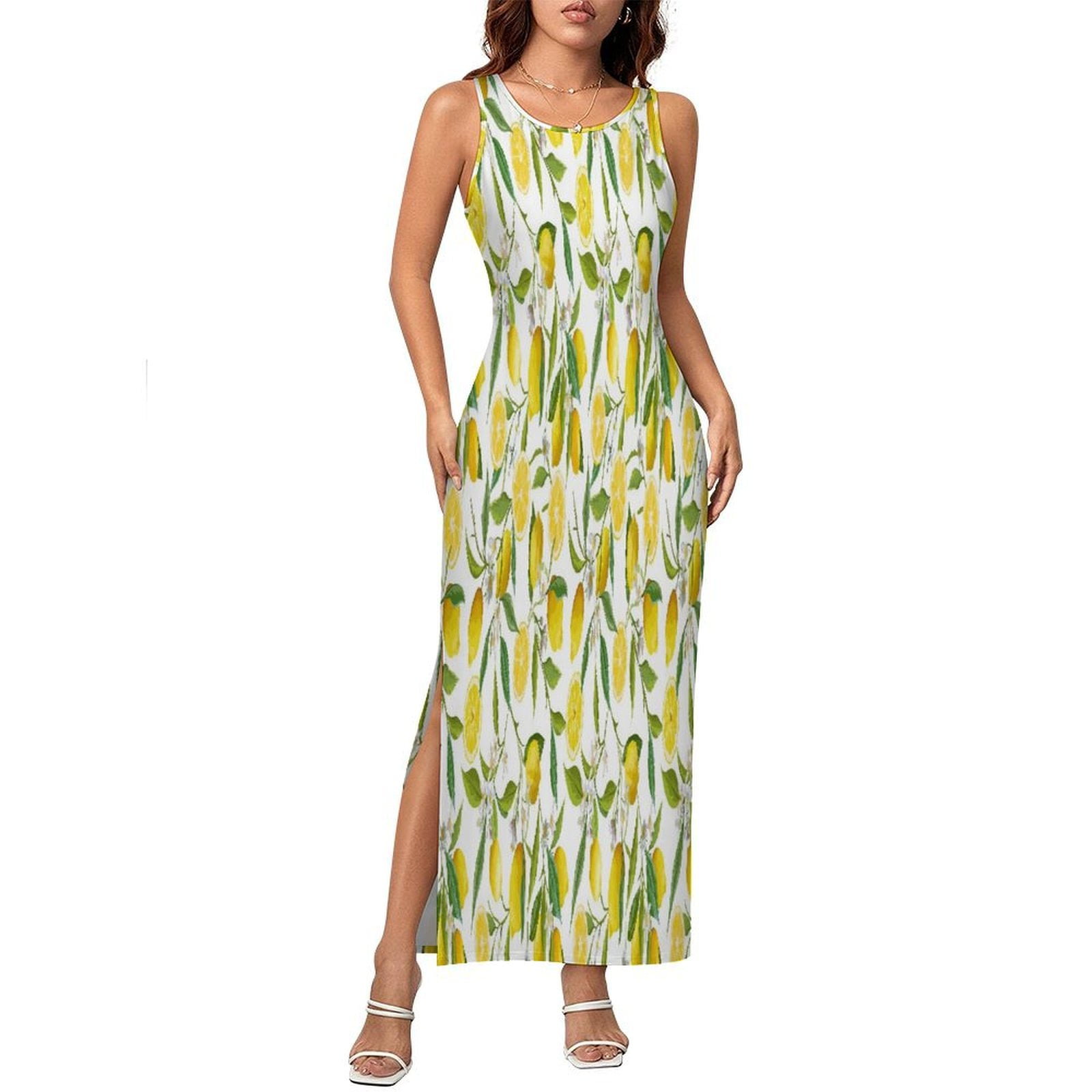 Dream Catcher Sleeveless Maxi Dress For Women - V-Neck Tank Sundress, Trendy Summer Casual Dress - View #9