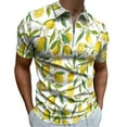 thumbnail image 1 of Limoncello, Lemon Vine Men Zipper T-shirt Summer Casual Short Sleeve T-shirt Top, 1 of 7