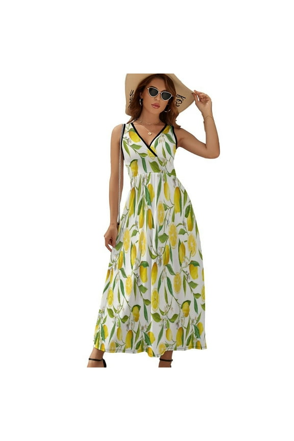 Limoncello, Lemon Vine Sleeveless Dress Summer Women Clothes Dress for Pregnant Women Dresses