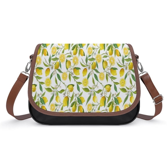 Limoncello, Lemon Vine Vintage Crossbody Bag for Women Medium Leather Hobo Bags Shoulder Bag Classic City Leather Satchels
