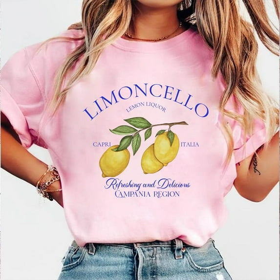 Limoncello Shirt, Refreshing Lemon Graphic Tee, Italian Summer Shirt, Gift for Lemon Lovers, Italy Vacation Shirt, Citrus Cocktail T-Shirt