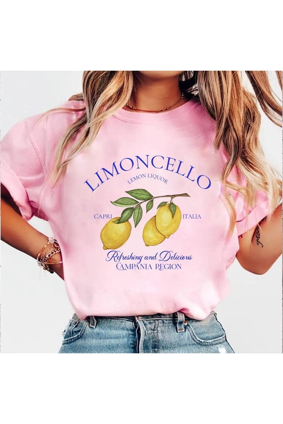 Limoncello Shirt, Refreshing Lemon Graphic Tee, Italian Summer Shirt, Gift for Lemon Lovers, Italy Vacation Shirt, Citrus Cocktail T-Shirt