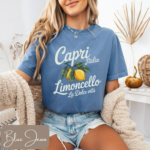 Limoncello T-shirt, Limoncello Shirt, Capri Italy Shirt, Amalfi Coast Tshirt, Lemon Shirt, Italian Lemons, Summer Fruit Tee TH100601