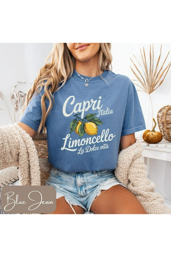 Limoncello T-shirt, Limoncello Shirt, Capri Italy Shirt, Amalfi Coast Tshirt, Lemon Shirt, Italian Lemons, Summer Fruit Tee TH100601