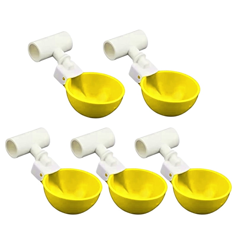 Limorve 5Pcs Chicken Drinker with 1/2" PVC Tee Fittings Chicks Duck