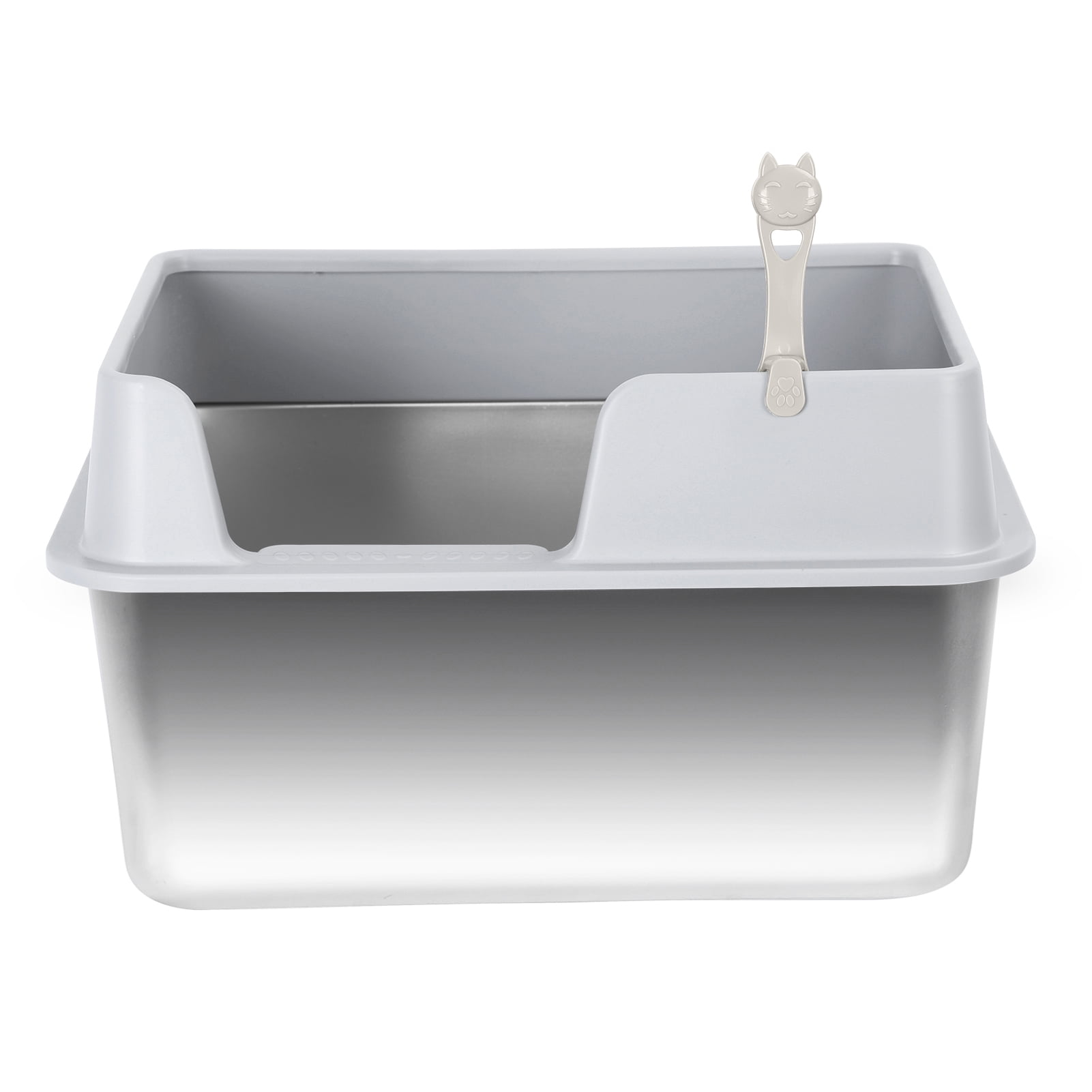 Limorve Extra Large Cat Litter Box,Stainless Steel Cat Litter Tray,SemiClosed Cat Litter Box