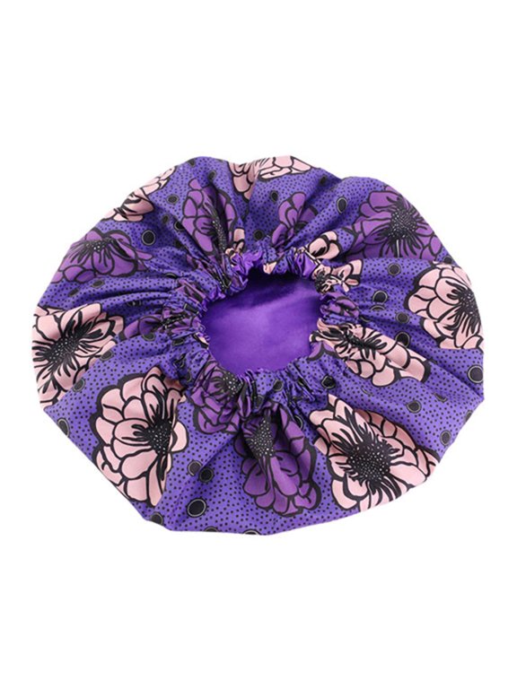Hat,Bonnet Cap Floral Print African Style Satin Polyester Comfortable Hair Care Hat for Daily Wear