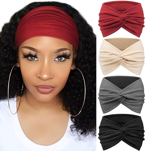 Limorve Headband,4Pcs Stretchy Soft Headband Headband Hair Accessory 5