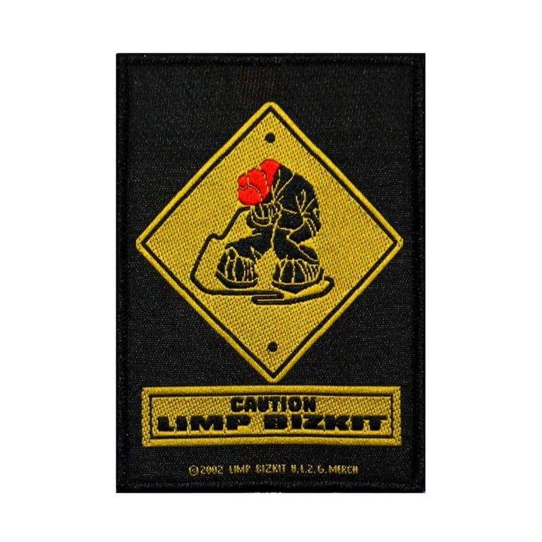 ROCKPATCH Limp Bizkit Caution Logo Patch Rap Rock Music Band Jacket Woven