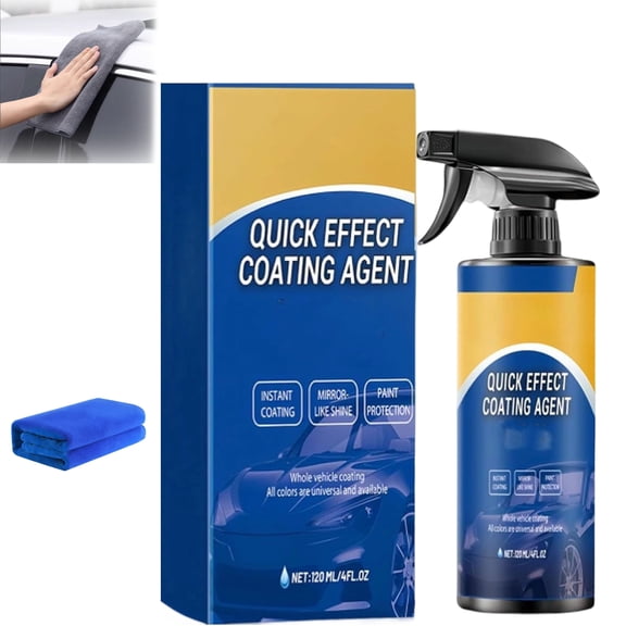 Coating Spray, Advanced Car Quick-Acting Coating Agent, Multi-Functional Renewal Formula, Car Scratch Remover Wax Polish, Waterless Wash Spray, Restores Shine & Gloss