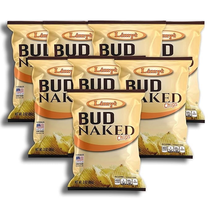 Limyè  Bud Naked Potato chips, Healthy Kosher Certified Snacks Variety packs - Salted Chips, No Artificial Flavors, Vegan Gluten Free Chips, 3 Oz bag (Pack of 8)