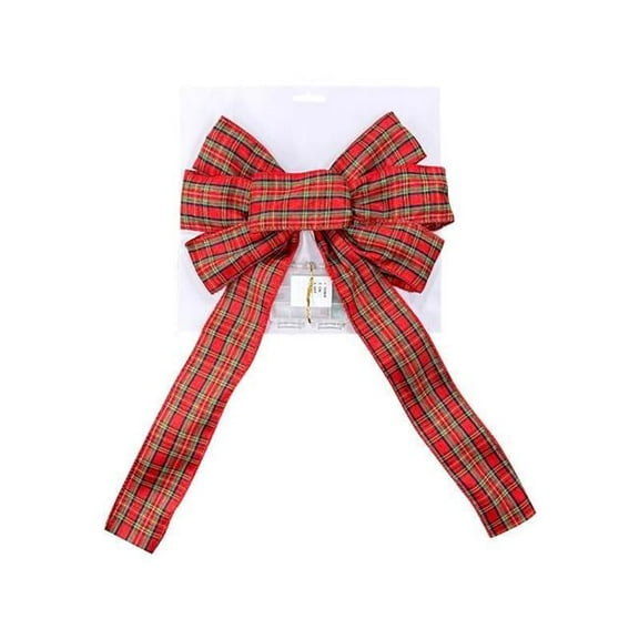 LED PLAID WREATH BOW(Pack of 1)