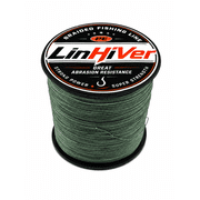 LinHiver 4&8 Strand Braided Fishing Line,Strong and High Abrasion Resistance,Zero Stretch,Thin Diameter,Ultra Strong Knot Strength-547Yds,20LB,4 Strands,Dark Green