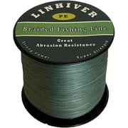 LinHiver Braided Fishing Line, Strong Power, Great Abrasion Resistance, Thin Diameter, No Stretch, Low Memory and High Sensitivity(328Yds,30LB,4 Strand)
