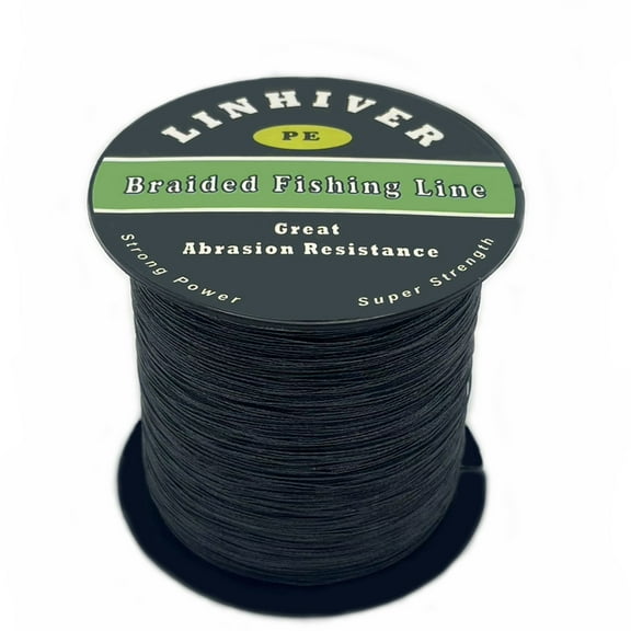 LinHiver Braided Fishing Line, Strong Power, Great Abrasion Resistance, Thin Diameter, No Stretch, Low Memory and High Sensitivity(328Yds, 4 strands, 20LB, black)