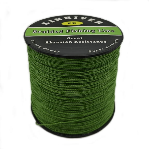 LinHiver Braided Fishing Line, Strong Power, Great Abrasion Resistance, Thin Diameter, No Stretch, Low Memory and High Sensitivity(328Yds, 4 strands, 20LB, military green)