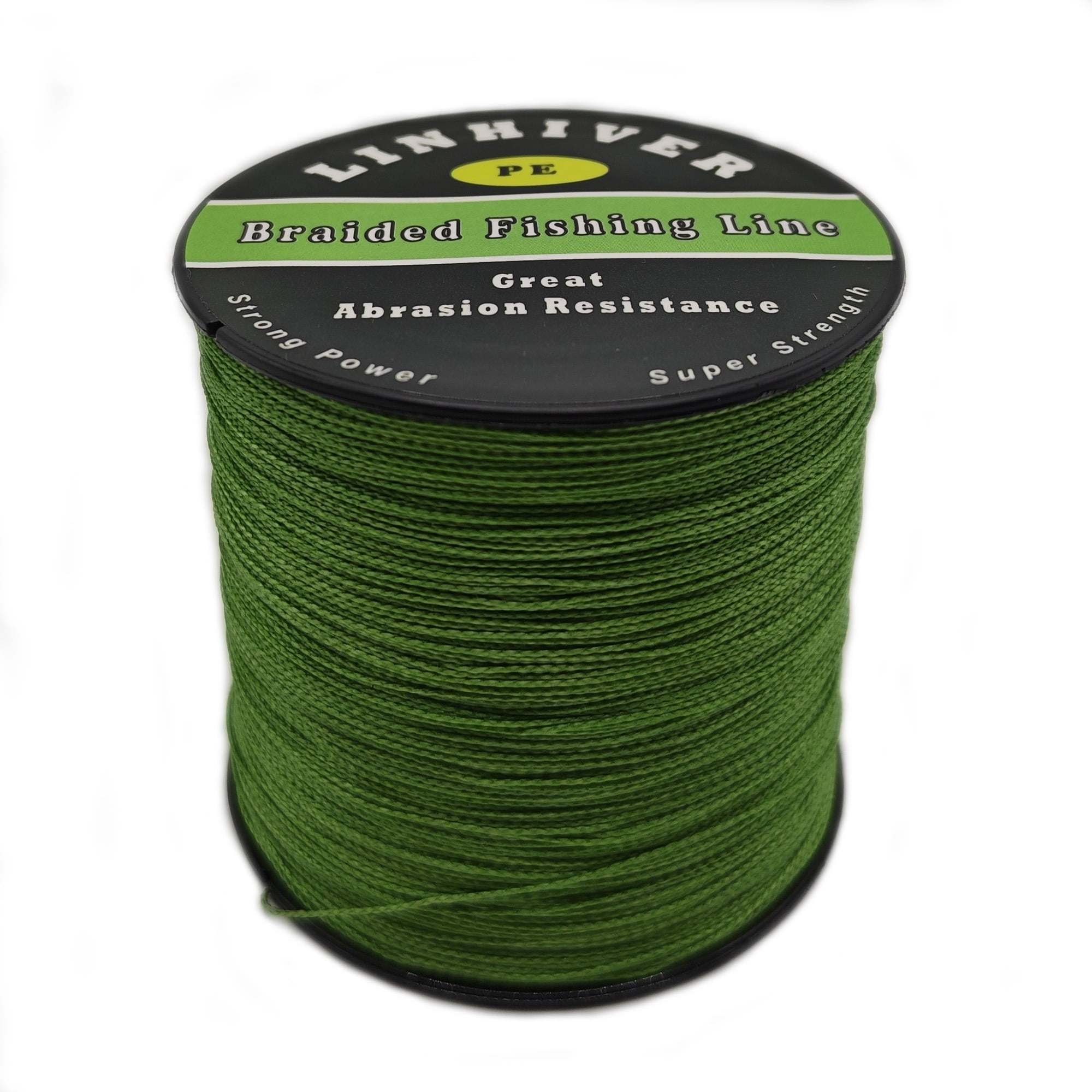 LinHiver Braided Fishing Line, Strong Power, Great Abrasion Resistance, Thin Diameter, No Stretch, Low Memory and High Sensitivity(328Yds, 4 strands, 50LB, military green)