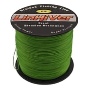 LinHiver Color-Lock 8 Strand Braided Fishing Line - Fade-Resistant, High Abrasion Resistance, Zero Stretch, Super Thin Diameter, 10lb-100lb, 300/500Yds, Perfect for Saltwater & Freshwater