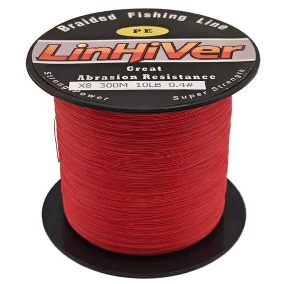 LinHiver Color-Lock 8 Strand Braided Fishing Line - Fade-Resistant, High Abrasion Resistance, Zero Stretch, Super Thin Diameter, 10lb-100lb, 300/500Yds, Perfect for Saltwater & Freshwater