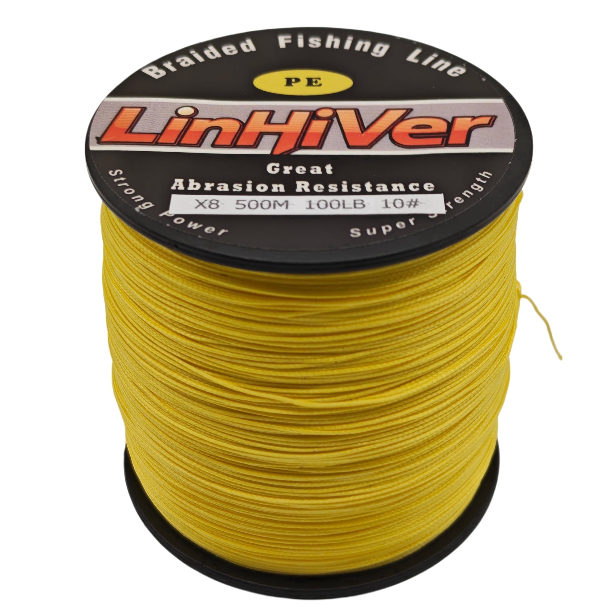 LinHiver Color-Lock 8 Strand Braided Fishing Line - Fade-Resistant, High Abrasion Resistance, Zero Stretch, Super Thin Diameter, 10lb-100lb, 300/500Yds, Perfect for Saltwater & Freshwater