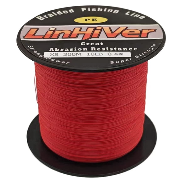 LinHiver Color-Lock 8 Strand Braided Fishing Line - Fade-Resistant, High Abrasion Resistance, Zero Stretch, Super Thin Diameter, 10lb-100lb, 300/500Yds, Perfect for Saltwater & Freshwater