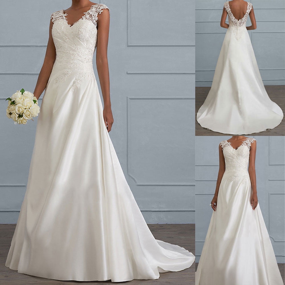 LinJis Fall Dresses for Women 2024 Women Fashion Solid Lace Patchwork Sleeveless Party Long V-Neck Cocktail Dress Long Wedding Guest Dresses for Women White 4XL