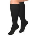 thumbnail image 1 of LinJis Knee-High Socks with Solid Color Nylon,Spandex, Plus Size All Season Versatile And Comfortable Casual Sports Pressure Stockings Black 3XL, 1 of 5