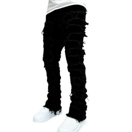 Dezsed Men s Stretchy Ripped Skinny Biker Jeans Clearance Men s High end Stretch Light Color Trendy Slim Jeans Black L 32 Walmart