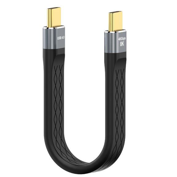 LinQingQ Short USB4 Thunderbolt 4 Cable 40Gbps, USB-C to USB-C 240W PD Fast Charging, 8K@60Hz Video Display, Compatible with MacBook, iPhone 16/15, iPad, Steam Deck, Samsung Galaxy