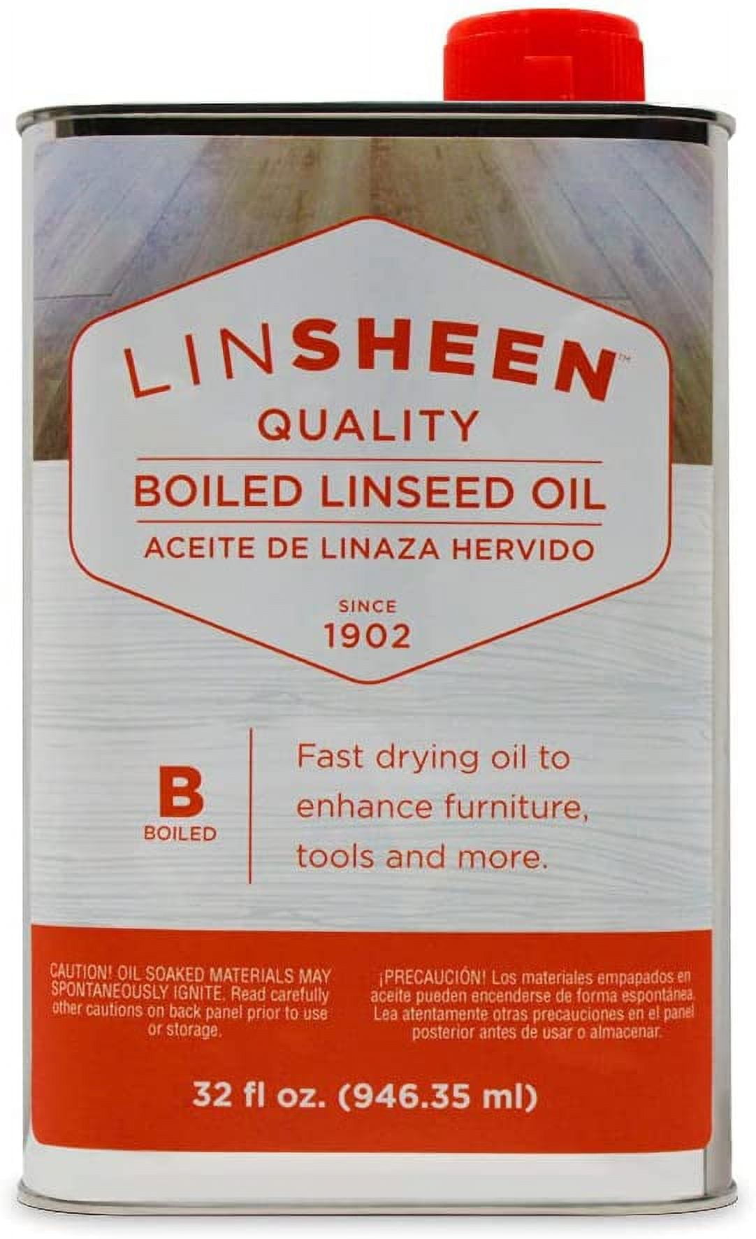LinSheen Boiled Linseed Oil Fast Drying Flaxseed Wood Treatment to