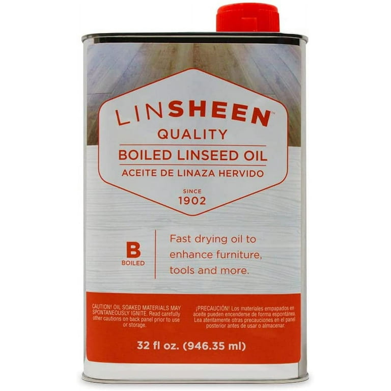 LinSheen Boiled Linseed Oil – Fast Drying Flaxseed Wood Treatment to  Rejuvenate and Restore Outdoor and Indoor Wood Furniture, Floors and Sports