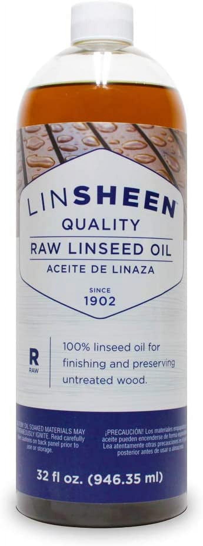 LinSheen Raw Linseed Oil Flaxseed Wood Treatment Conditioner to Rejuvenate, Restore and