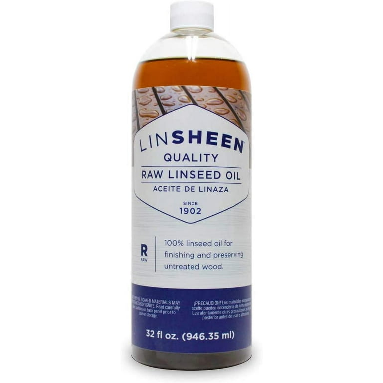 Linsheen Raw Linseed Oil Flaxseed Wood Treatment Conditioner to Rejuvenate, Restore and Condition Wood Patio Furniture, Decks to Kitchen Cutting
