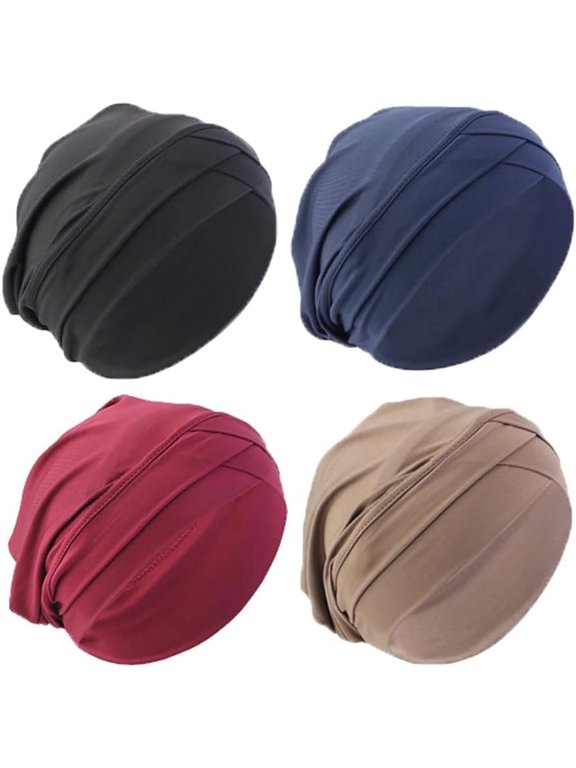 4PCS Turbans for Women Chemo Headwear Cancer Hat Stretchy Headwrap Beanie Cap