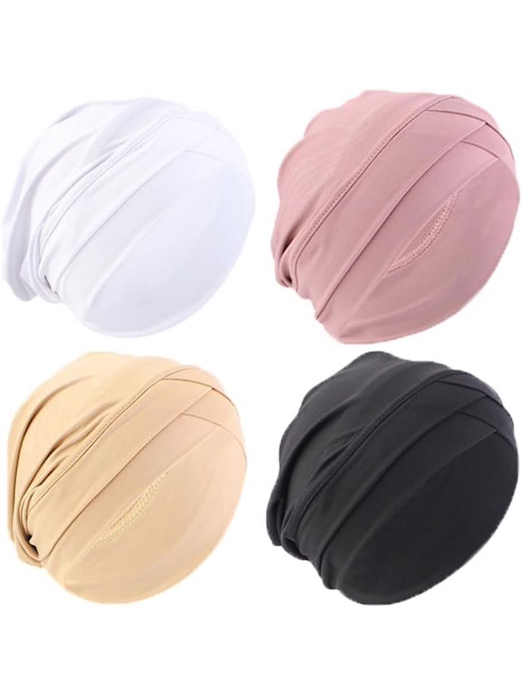 4PCS Turbans for Women Chemo Headwear Cancer Hat Stretchy Headwrap Beanie Cap