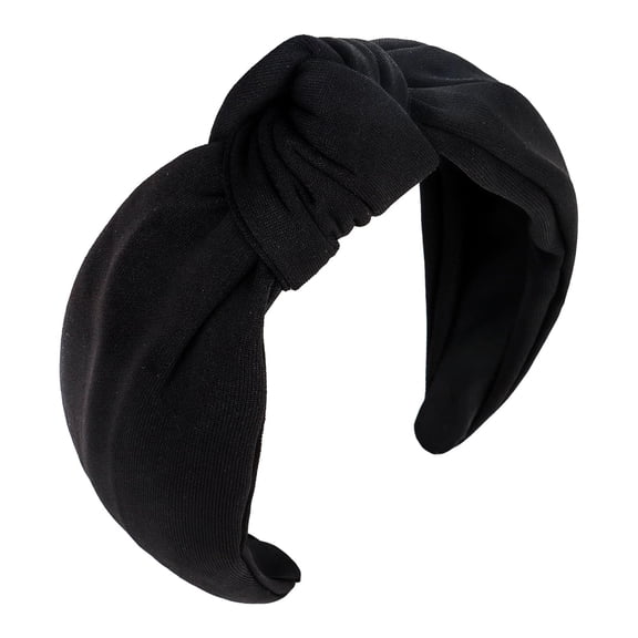 LinYooLi Black Headbands for Women Knotted Headbands, Large Head Bands for Women's Hair Wide Headbands, Thick Headbands Womens Fashion Headbands Hair Accessories for Women