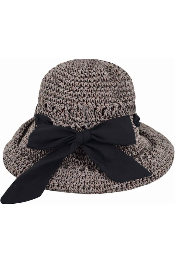 Bow Ribbon Wide Brim Sun UV Protection Straw Woven Sunhat Sun Hat