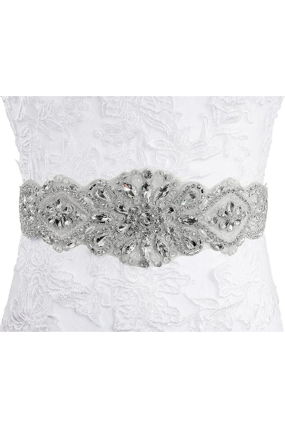 Bridal Belt for Dresses, Wedding Dress Belt Sash for Women, Crystal Beaded and Rhinestone Belts