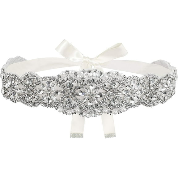 LinYooLi Bridal Crystal Rhinestone Braided Wedding Dress Sash Belt