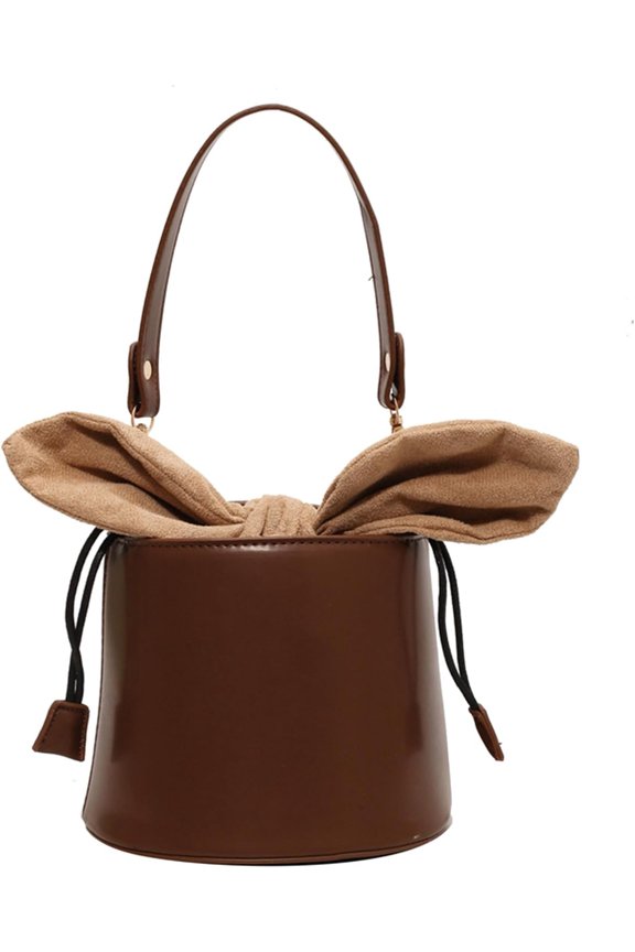 Bucket Bag for Women Small Vegan Leather Drawstring Shoulder Handbags Hobo Crossbody Bag with 2 Detachable Straps