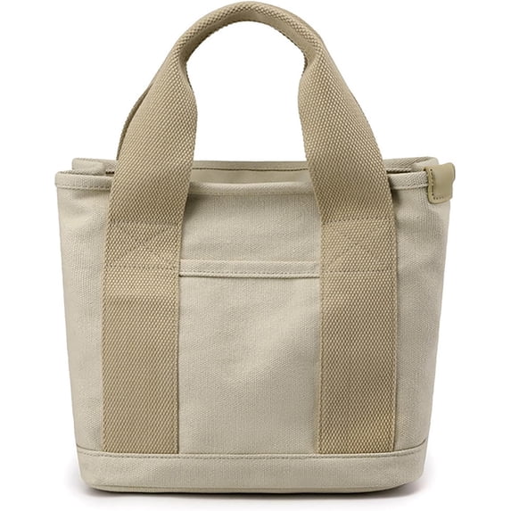 LinYooLi Canvas Tote Bag Women Large Capacity Handbag Multi-Pocket Satchel Handbag Vintage Zipper Purse Shoulder Bag