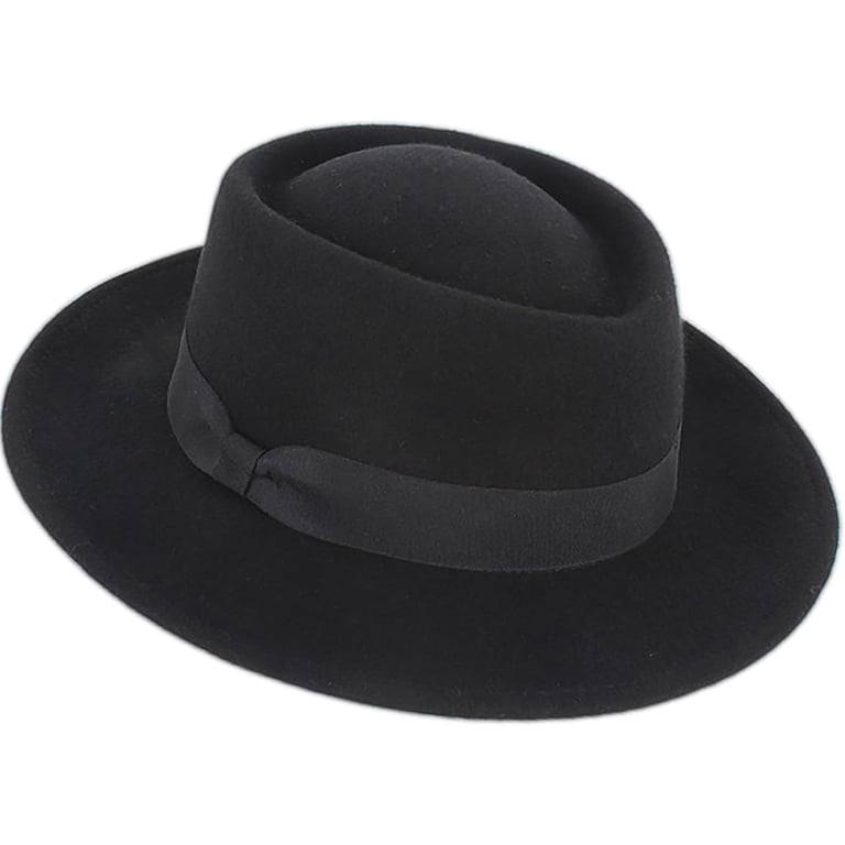 LinYooLi Classic Wool-Felt Pork-Pie-Hat for Men-Women  display picture 1