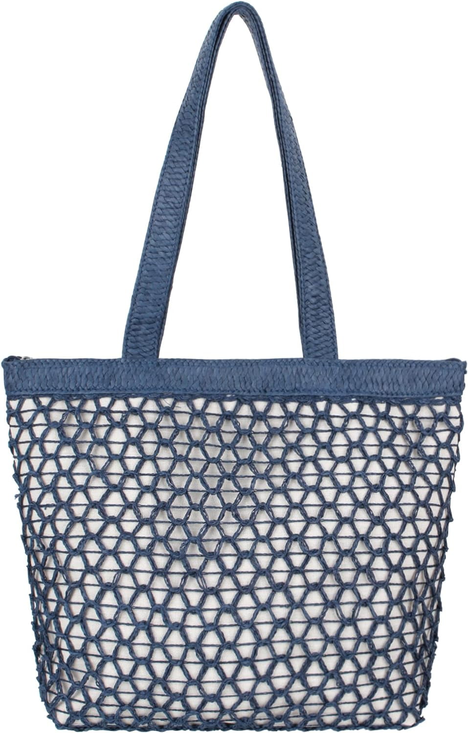 LinYooLi Cotton Crochet Beach Tote Bohemian Handmade Top Handle Bag Small Summer Boho Bag