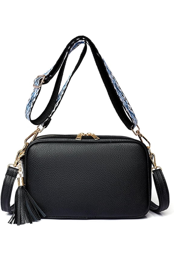 Crossbody Bags for Women Small Shoulder Purse Leather Handbag Camera Bag with Tassels
