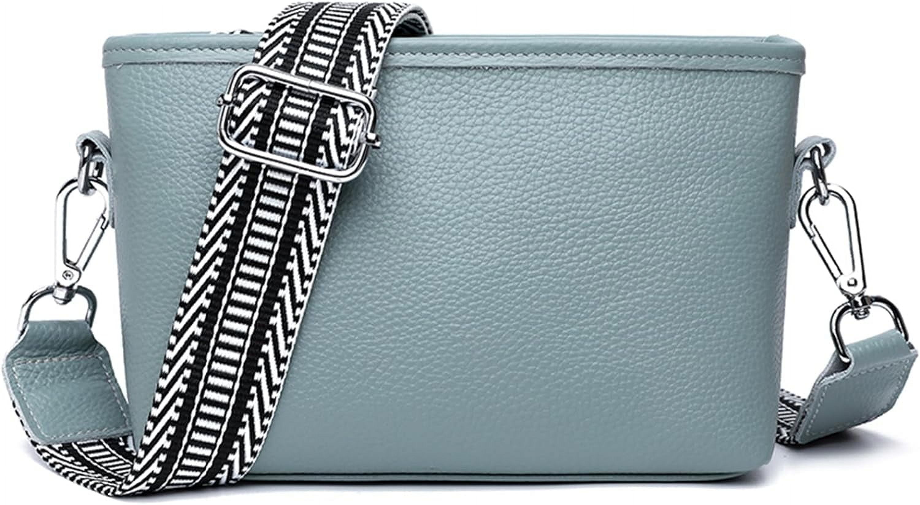 OWGSEE Women's Leather Crossbody Bag – Small Camera Bag Purse With Guitar Strap, Trendy Shoulder Handbag