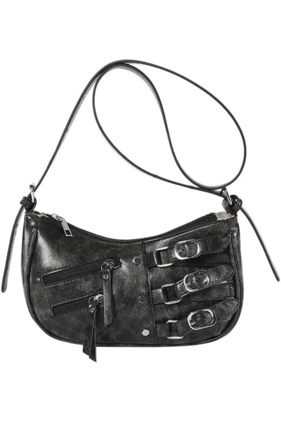 Cute Crossbody Bag for Women Y2K Grunge Fairy Shoulder Bag Rivets Cyber Motorcycle Bag Aestheic Vintage Purse
