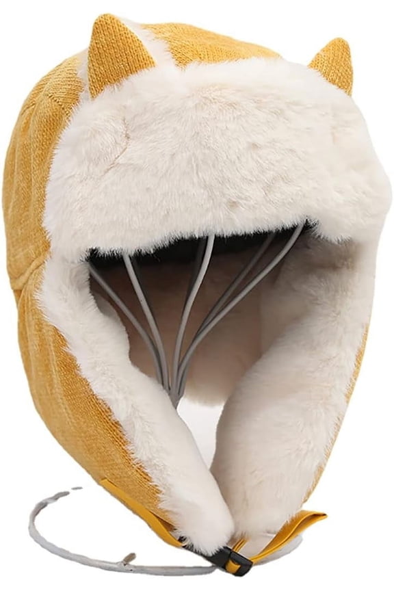Cute Women's Warm Earmuff Thickened Earflap Hat Winter Cold Proof Warm Cotton Hat Cat Ear Cap Russian Hat