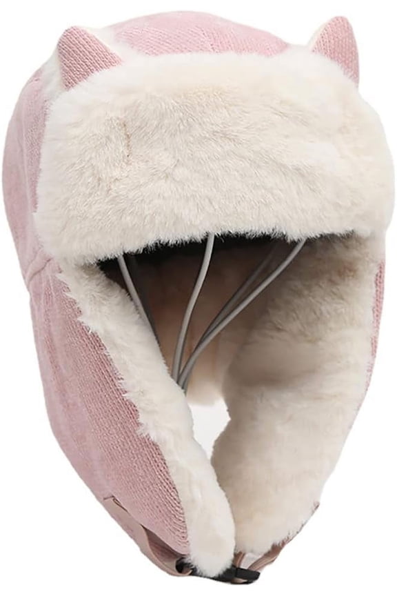 Cute Women's Warm Earmuff Thickened Earflap Hat Winter Cold Proof Warm Cotton Hat Cat Ear Cap Russian Hat