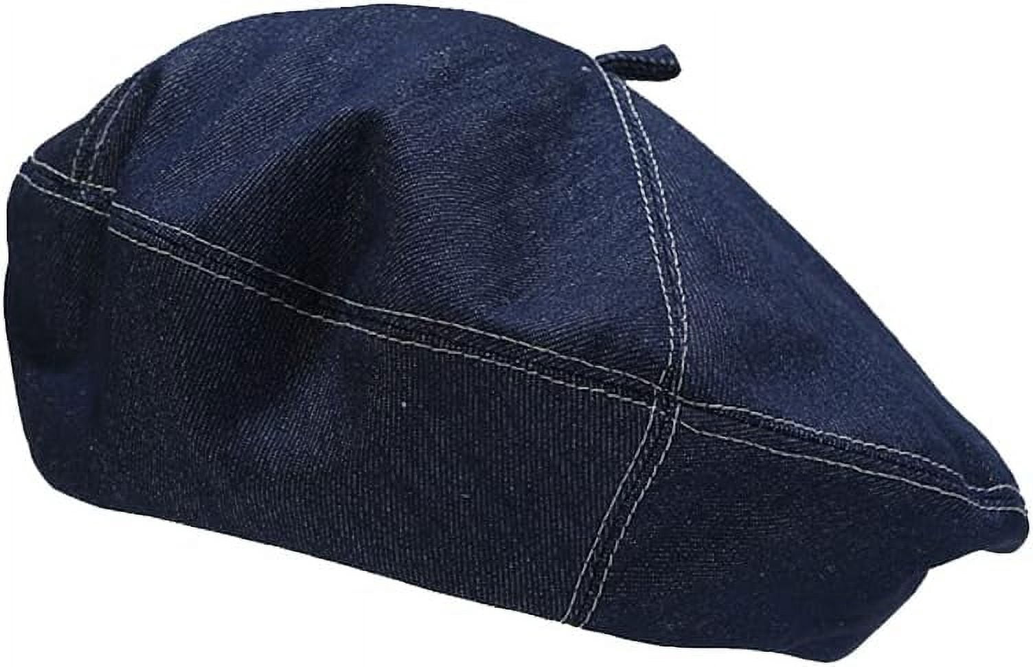 7587 Women\'s Denim Beret Hat - French Style Artist Hat - Casual Beanie Cap - zaoalife Denim Beret Hat for Women,French Hat Casual Sun Hat  main image 3