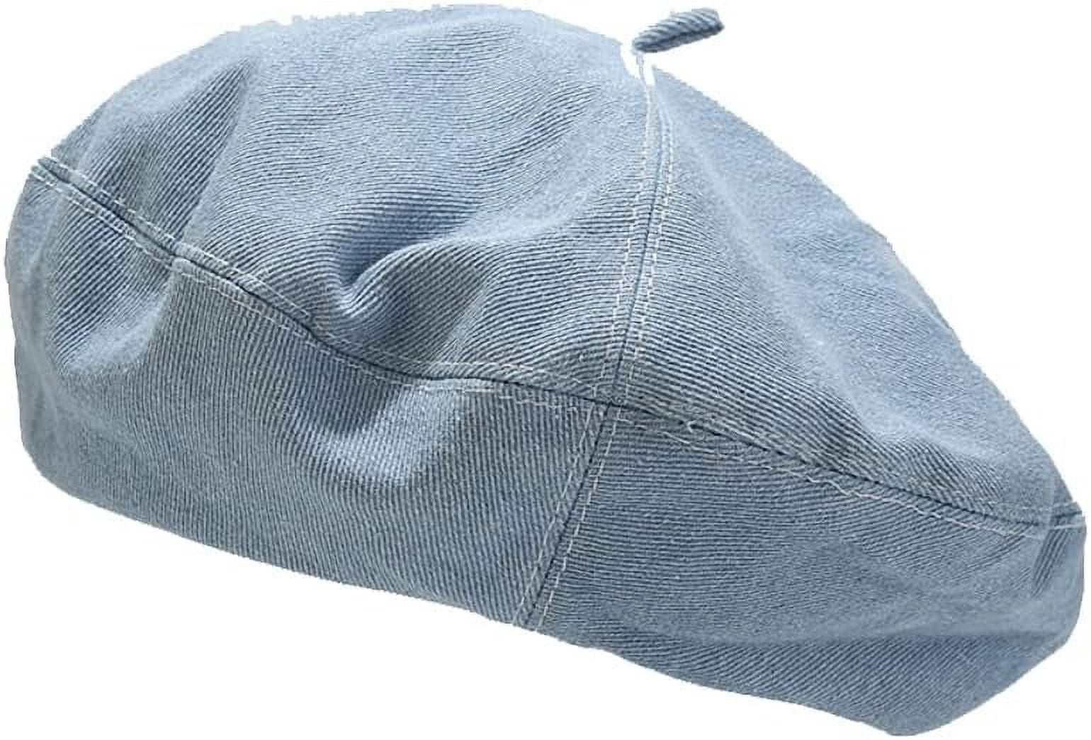 8758 Women\'s Denim Beret Hat- French Style Artist Casual Beanie Cap Denim Beret Hat for Women French Style Artist Hat Casual  main image 2